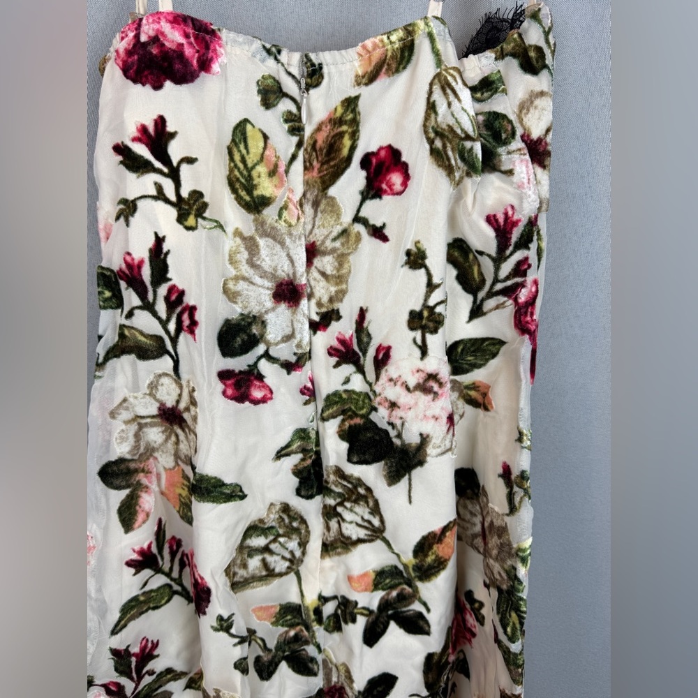 Rare London Floral Flocked Mini Slipdress- Sz Small - Picture 11 of 14
